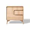 Wooden nightstand with modern design in natural finish 45 x 40 x 30cm