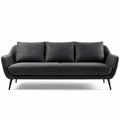 Modern three-seater sofa in dark gray fabric with removable cushions 190 x 85 x 85cm
