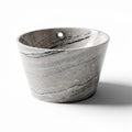 Marble bowl for home decor or plant display 25 x 25 x 15cm gray