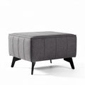 Fabric ottoman in gray 60 x 60 x 40cm for living room and lounge use