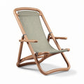Outdoor folding chair in beige fabric with a lightweight aluminum frame 50 x 60 x 90cm