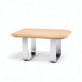 Wooden coffee table with aluminum base 120 x 80 x 40cm for living room