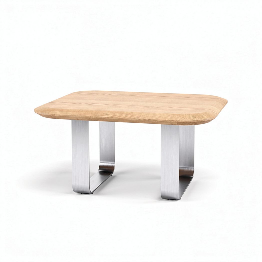 Wooden coffee table with aluminum base 120 x 80 x 40cm for living room