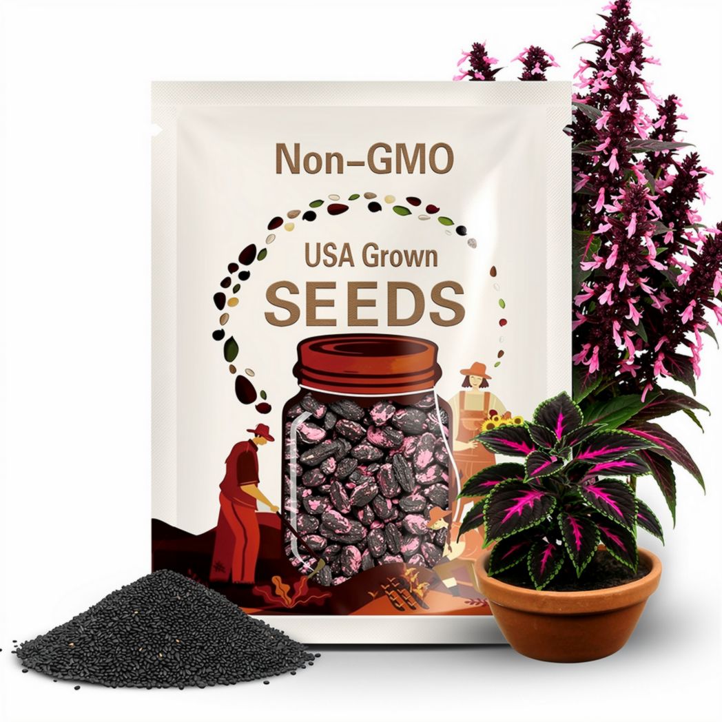 Black Pink Coleus 25 Seeds: Rare Ornamental Foliage Plant