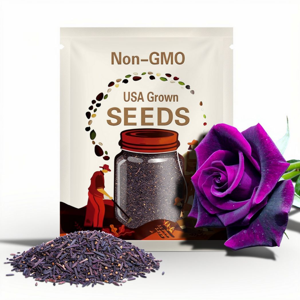 30 Seeds | Dark Purple Rose Seeds - Perennial - Authentic Seeds - Mix Seeds - Late Winter to Early Spring Planting Time - .#1085.