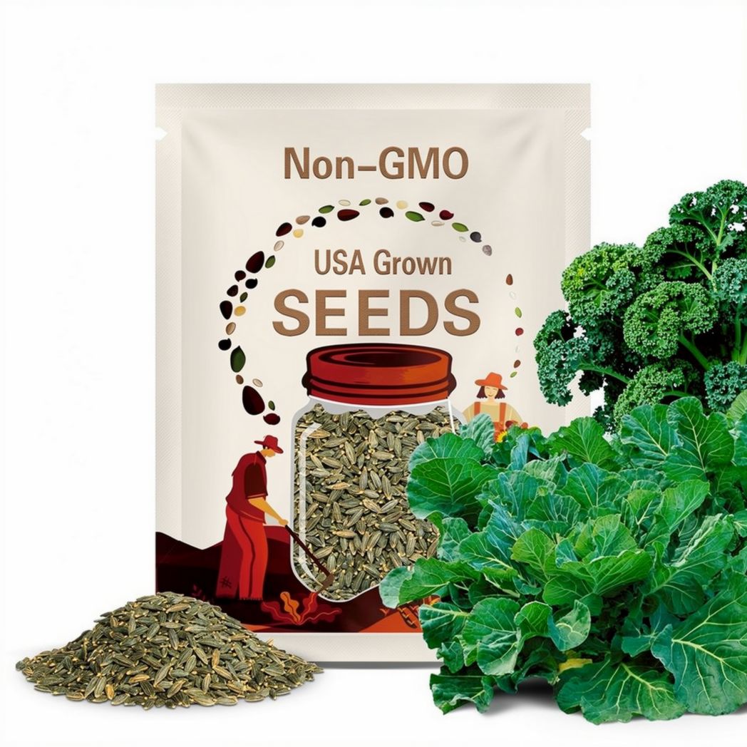 1,000 Kale Portuguese Seeds Couve tronchuda Non-GMO Heirloom Free Shipping