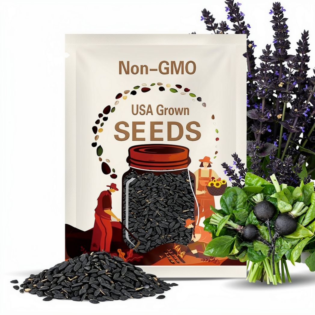 Black Spanish Radish Seeds: Heirloom, Non-GMO, Spicy Flavor