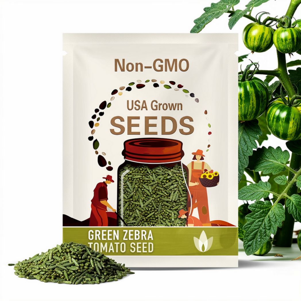 Green Zebra Tomato Seeds - 30 Heirloom Seeds, Chef's Favorite, Rich Flavor, Indeterminate, Easy to Grow, Open Pollinated, Organic, Non-GMO