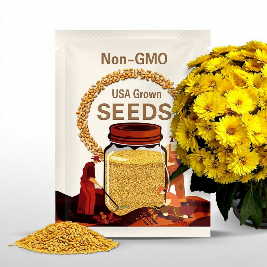 500 YELLOW CHRYSANTHEMUM Morifolium Flower Seeds