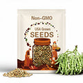 30 BAI BU LAO Romano Pole Bean seeds; Baibulao; Whitish Flat Beans with 10-12" meaty pods; Chinese Heirloom; 白不老芸架豆 九粒白 老來少