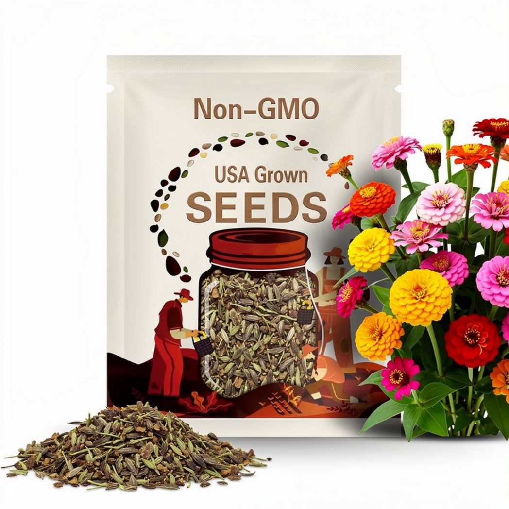 50 Zinnia Lilliput Mix Seeds, Flowers Plant Seeds for Home Garden