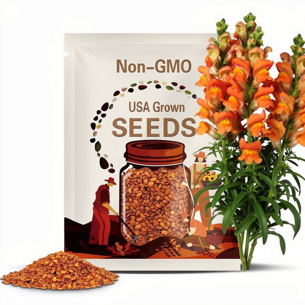 Potomac Orange Snapdragon Seeds-Cold Resistant -Attracts pollinators -Open-Pollinating-Plant before the frost/after frost#39