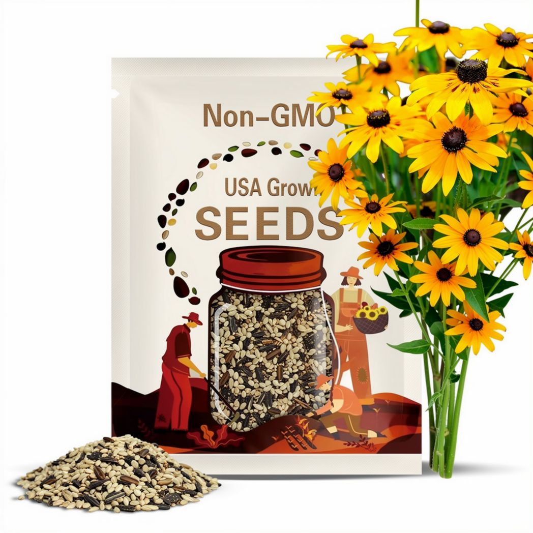 Black-Eyed Susan Flower Seeds: Native Wildflower, Non-GMO